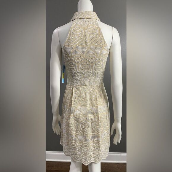 NWT Antonio Melani Halle Eyelet lace embroidery button down collared dress SZ 0 - Picture 6 of 13